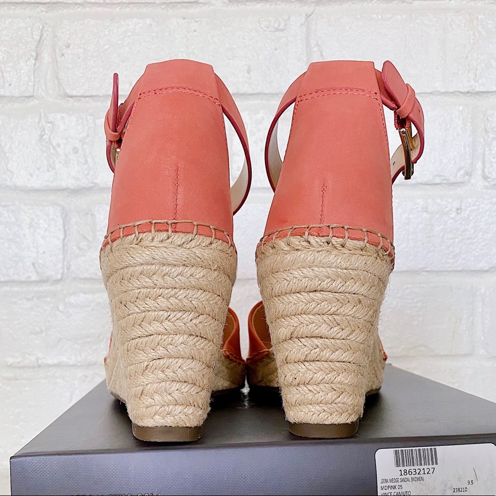 ✨New VINCE CAMUTO Leera Nubuck Espadrille Wedges Fancy Flamingo 9.5M - Picture 6 of 9